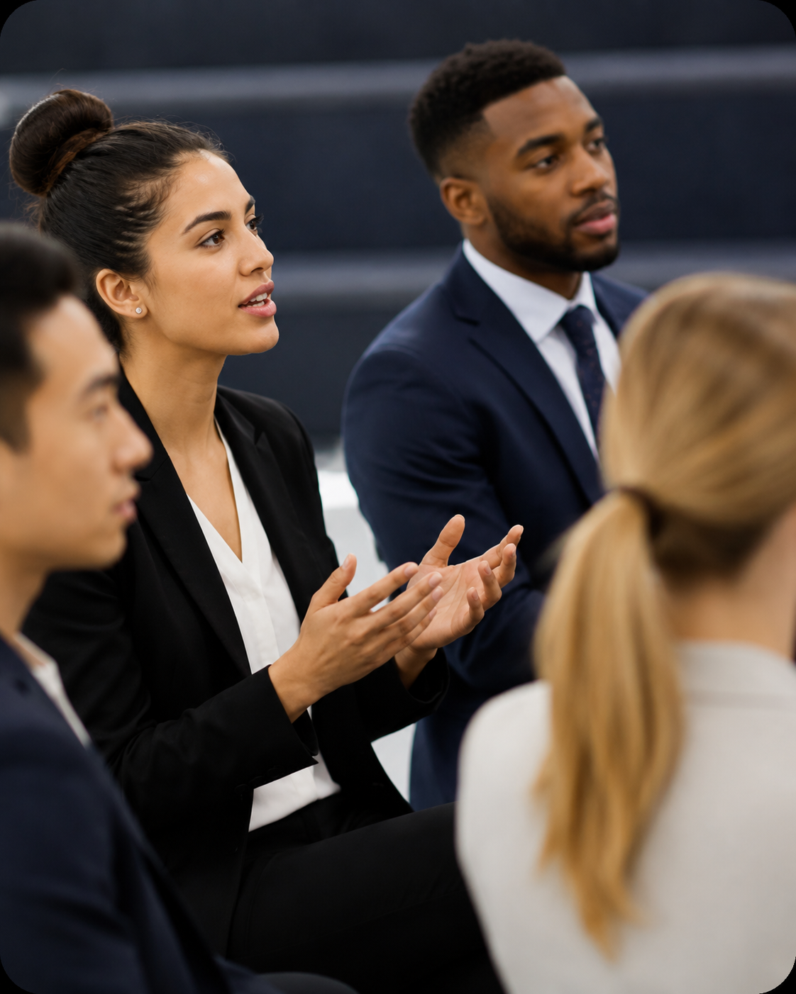 High Impact Management team collaborating in a modern office